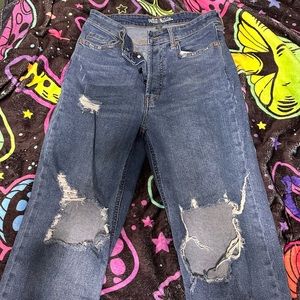 Dark blue wash, jeans, high-rise straight, size 6